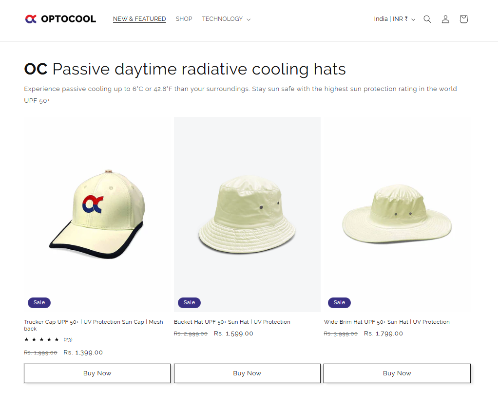 OPTOCOOL Website Development on Shopify